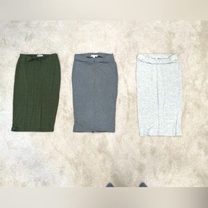 3 Midi Stretchable Skirts